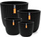 Capi Europe - Geschenkset Blumentopf Kugel Groove 'Made with' Textil schwarz - Set L - Blumentöpfe für drinnen und draußen - Hergestellt aus recycelten Materialien