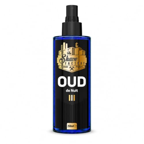 THE SHAVE FACTORY Aftershave-Kölnischwasser – Oud 03 de Nuit 250ml – Tiefe & Anspruchsvolle Pflege nach der Rasur – Sinnlicher Oud-inspirierter Duft – Beruhigt, spendet Feuchtigkeit & schenkt Komfort
