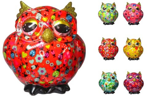 netproshop Spardose Eule aus Keramik Pomme Pidou Klassisch, Tierliebhaber, Dekoration, Innenbereich, ca. 15 x 13 x 15 cm, Auswahl:Red Beetle