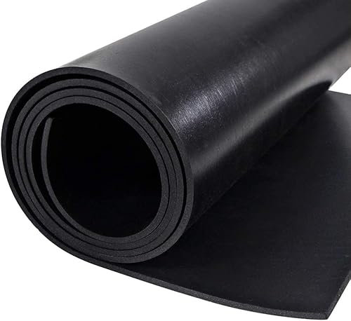 MYOYAY Tapis de sol en caoutchouc lisse en néoprène solide imperméable et antidérapant - Rouleaux de caoutchouc noir multifonction (3 mm, 100 x 200 cm)