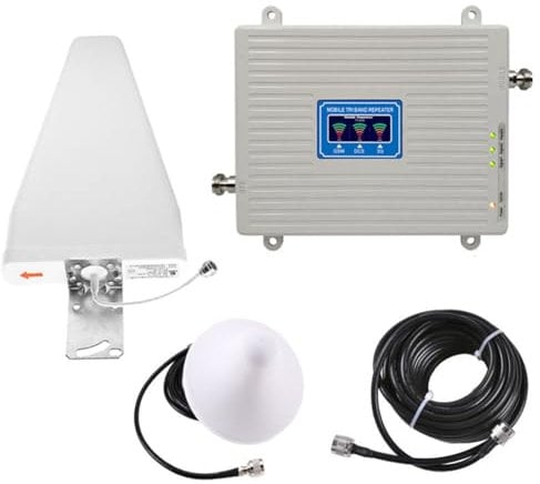 PAGJHRFJG Amplificateur de Signal Tri-Bande 2G 3G 4G 5G 900 1800 2100 MHz GSM WCDMA LTE Répéteur de Signal Universel Prise UE