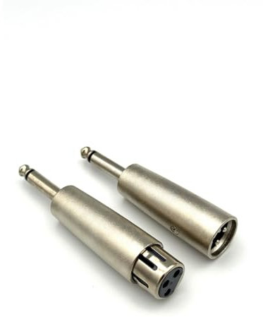 Qczhiwen 6.35mm 1/4 Inch TS to XLR Adapter, 6.35mm Male to XLR Male Adapter, 1/4 to XLR Connector, 1/4 TS Male to XLR 3Pin Female Socket Audio Adapter, for Mixers Microphones