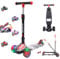Kinderroller mit LED Leuchträdern, Klappbar Tretroller 3-12 Jahre, Höhenverstellbar Scooter für Mädchen & Jungen, Roller Kinder mit Rutschfesten Griffen & Hinterradbremse, Graffiti Design