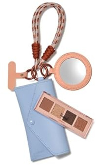 Pupa EveryWear-Palette 4 Ombretti Vamp! 002 Gold Bronze + Laccio da polso, phone patch, specchietto, porta palette Celeste