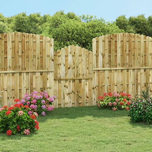 HaoChrymec Gartentor aus Kiefernholz, Grüne Imprägnierung, Witterungsbeständig, Gewölbtes Design, Ideal für Garten & Terrasse, 100 x 150 cm