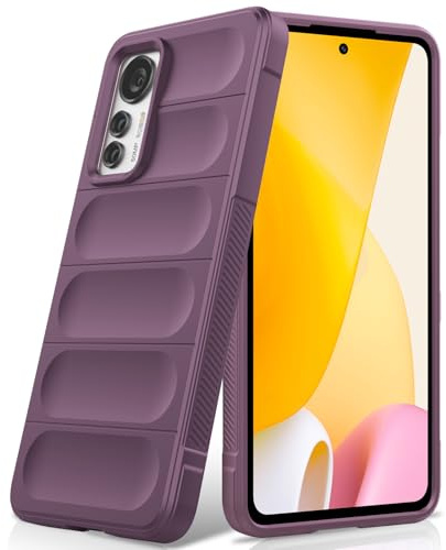 BonYonka Cover in Silicone per Xiaomi 12 Lite, Viola | Design Ondulato Antiurto, Fodera in Microfibra Antigraffio, Touch Morbido Setoso, Protezione Anticaduta di Grado Militare