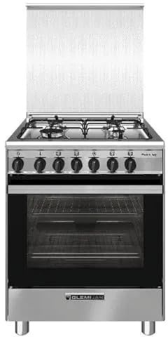 SA66IX - Cucina a gas con forno a gas, 4 fuochi, 60x60 cm, Inox