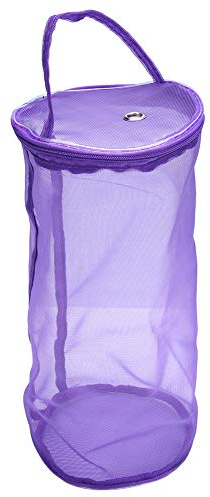 Tnfeeon Garntasche, Leichte Netzgarn-Aufbewahrungstasche mit Griff, Ideal für Strick- und Häkelprojekte, Lila 12,2 X 5,3 Zoll (Nylon)