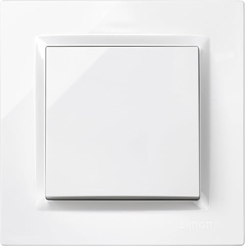 SIMON - Interruptor Conmutador, Serie Simon 10, 230V, Interruptor de Pared Interior, Fácil de Instalar, Incluye Marco, Tapa y Mecanismo, Color Blanco (Paquete de 5)