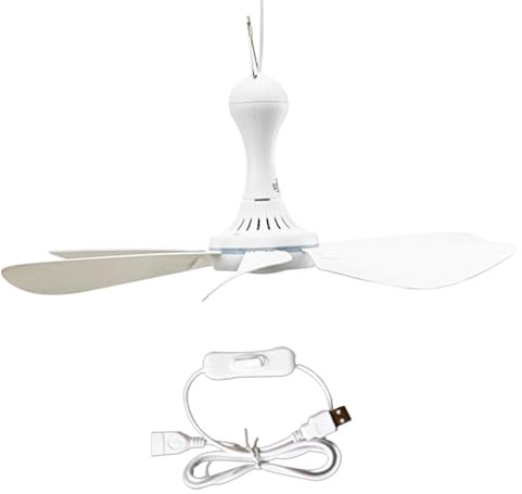QUXVUIS Ventilatore da soffitto elettrico Ventilatori sospesi Alimentati tramite USB per esterni Grandi interni a bassa tensione per tenda da tettoia per ristoranti domestici, Tipo3