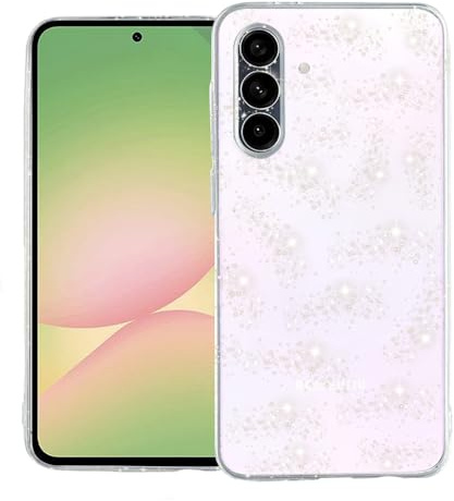 Techsuit für Samsung Galaxy A56 5G Hülle mit Glitzer Design, Transparent, Erhöhte Kanten, Trageschlaufen Öffnung, Flexibel, Leicht, Präzise Aussparungen, SparkleSkin Series, TPU, Klar