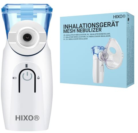 Inhalationsgerät für Erwachsene & Kinder – Mesh Inhalator – Tragbarer Vernebler – Inhaliergerät mit Mundstück & Masken – Leiser Mesh Nebulizer Kochsalzlösung