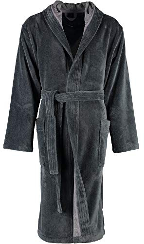 LAGO Bademantel Herren Kapuze 801 Graphit - 73 XL
