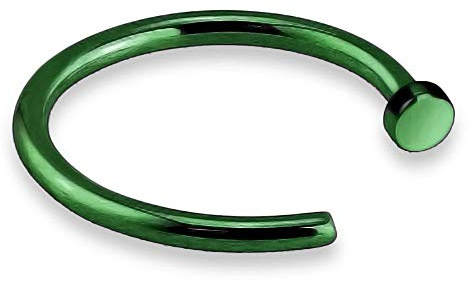 viva-adorno® 0,8mm Nasenring Nasenpiercing Piercing Hoop Ring Chirurgenstahl 316L in verschiedenen Farben Z504, grün