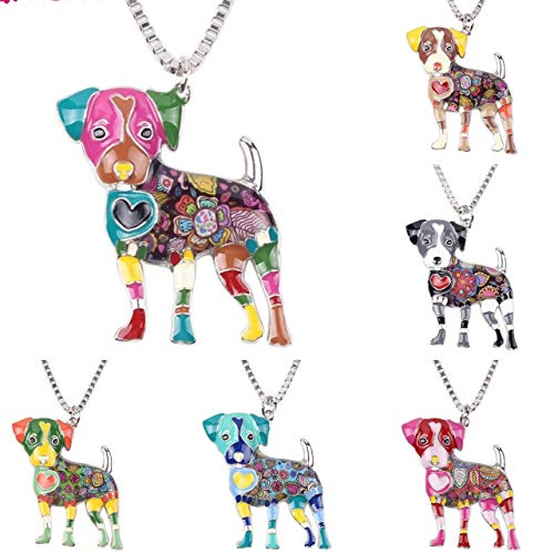 Jack Russel Russell Hund Kette bunt Emaille Weihnachtsgeschenk