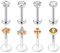 VFUN 16G Chirurgenstahl Diamond CZ Tragus Piercing Bioflex Lippen Retainer Labret Stud Piercing Lippenpiercing Helix Piercing 8 Stück