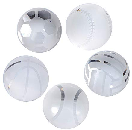 Waltz&F Kristall-Sport-Kugeln-Set für Zuhause, Büro, Firma, Tischdekoration, Geschenk mit Geschenkbox, Geburtstag, Festival, Souvenir, Geschenk, 4 cm