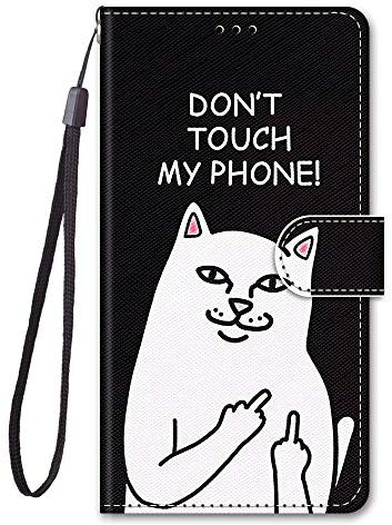 Nodigo for iPhone SE 2020 2022/iPhone 8/iPhone 7/iPhone SE3 Wallet Case for Girls Men Pretty Silicone Leather with Stand Card Slot Kickstand Animal Pattern Design Cover Cases - Don't touch my phone