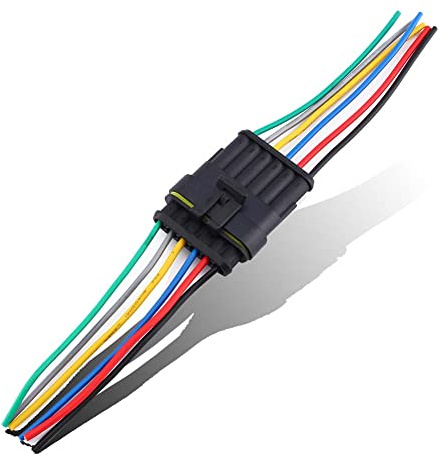 Conector Eléctrico de 6 Pines - Cable de Conexión Resistente al Agua para Coche - Enchufe Adaptador de 6 Vías Duradero