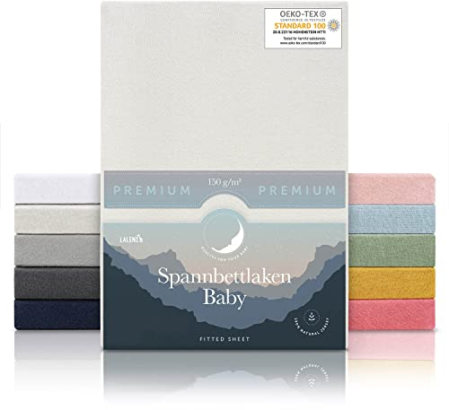 Laleni Premium Spannbettlaken 50x89 cm für Baby 2er Set | Oeko-TEX zertifiziertes Spannbettlaken Beistellbett | Stubenwagen Bezug 100% Baumwolle | Baby Spannbettlaken | Baby Bettwäsche | Ivory