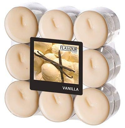 GALA Flavour by Duftlichte Ø 37,5 mm, 16,6 mm Creme - Vanilla 96912 Duftkerzen Teelichter Duft-Teelichter, 18 Stück