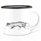 Ligarti Emaille Tasse (leicht & robust) | Camping Becher handveredelt in Deutschland | Trinkbecher für Kinder, Kaffeetasse, Emaillebecher | Essende Tiere (Fuchs und Ganz, 300ml)