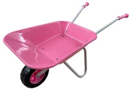 ASC New Child Kids Wheelbarrow - Pink/Silver - Toy, Play, Farm, Gardening