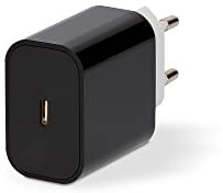 Cargador de Red Contact 20 W, Power Delivery, Carga rápida, Puerto USB-C, Negro