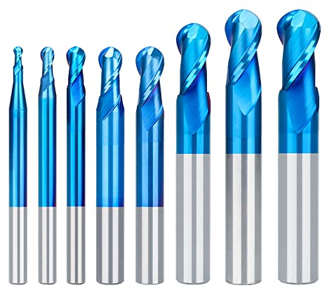 JAINGU 1pc Fräser 2 Flöte Kugelkopf Schaftfräser R0.5-6.0 Hartmetall CNC Fräser Schaftfräser CNC Maschine Fräswerkzeug,R0.75xD4x3x50L