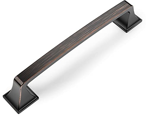 Amerdeco 6 Stück Möbelgriffe Öl rieb Bronze 160mm Lochabstand Zinklegierung Griffe für Küchenschränke Schrankgriffe Schubladengriffe Türgriffe für Küchenschränke Kleiderschrank UK0015