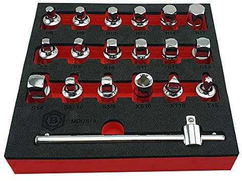 Hallmark Oil Drain / Sump Plug Key Set - 3/8 Drive, 19 Pieces - MODS19