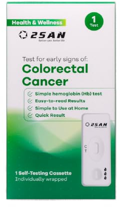 FOB Bowel Health Rapid Test Kit 1 Pack for Detecting Bowel Cancer - Easy to Use Fecal Occult Blood (FOB) Test - Fast and Accurate Results in Minutes | 2San