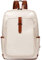 BOSTANTEN Rucksack Damen Leder 15,6 Zoll Laptop Schulrucksack Tagesrucksack Modische Schulrucksack für Uni Arbeit Reisen Beige