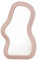 Mokoze Asymmetrischer Wandspiegel, kreative, einzigartige dekorative Spiegel, flippiger gewellter Spiegel, 40,5 x 26 cm, unregelmäßiger Rand, rosa Spiegel für Badezimmer, Wohnzimmer, Dekoration