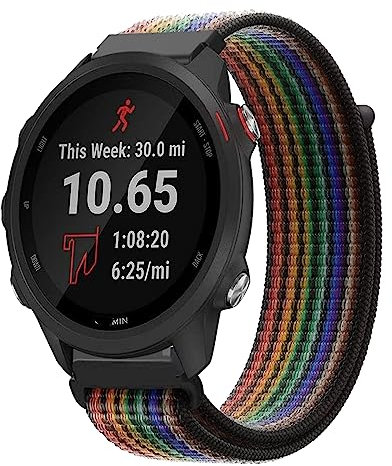 Armband für Garmin Forerunner 245/ 245 Music/ 55/ 645/ 645 Music Armbänder Weich Nylon Verstellbare Atmungsaktive Sport Ersatzarmband Kompatibel mit Garmin Forerunner 245/245 Music Uhrenarmband (15)