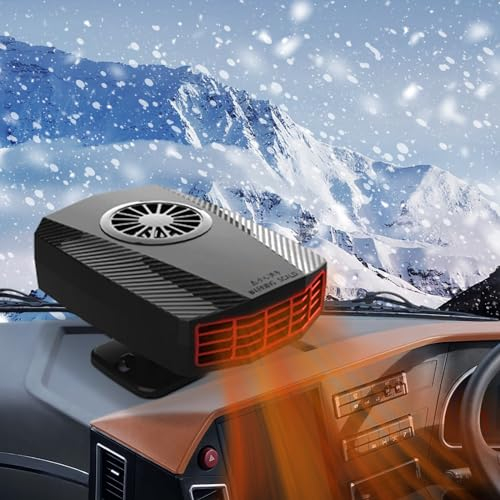 Kamanan Auto Defroster Demister 12V 150W Auto Heizung Defroster und Kühlventilator Auto Heizlüfter Windschutzscheibe Defroster 360 ° Schwenkbarer Sockel 1m langes Netzkabel Für Auto SUV Taxi Jeep