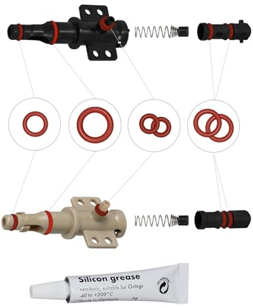 6 x O-Ringe + 6g Diamant Silikonfett Type2, Wartungssatz Dichtungen O-Ring für Supportventil Auslaufventil Auslaufstutzen passend für Philips Saeco Spidem Gaggia