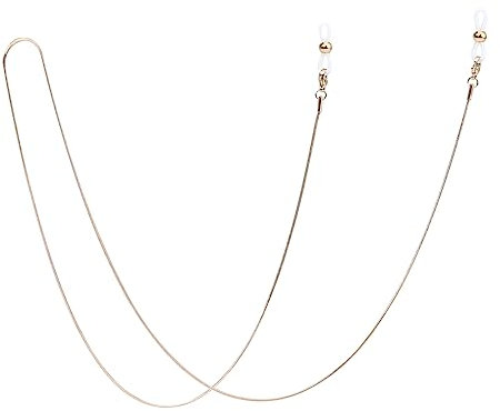 PIPJOY Premium-Brillenkette aus Edelstahl, schmaler Sonnenbrillenhalter aus Titanlegierung, Brillenbandhalter um den Hals (Gold)