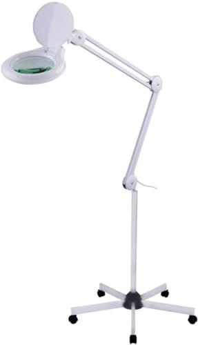 Lightakai LED Lupenleuchte, 8 Dioptrien Lupenlampe 24W Lupe mit Licht - Dimmbar Tischklemme Lampe mit Ständer und Rädern Für Kosmetikerinnen, Stickerinnen, Zahnärzte, Nagel-techniker usw
