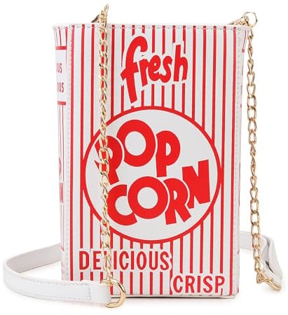 fancybag Retro Popcorn Box geformte Frauen Schultertasche Mädchen Neuheit Design Crossbody Tasche Fun Clutch Geldbörse (rot), rot, small
