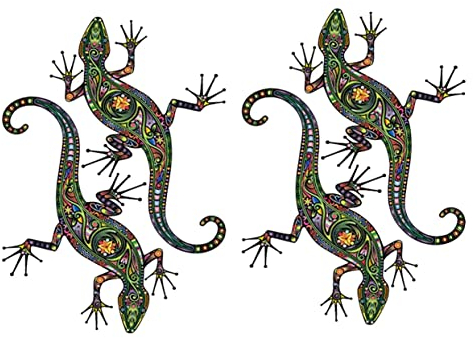 ULTECHNOVO 2sets Aufkleber Gecko Home Aufkleber Für Auto Gepäck Koffer Lustiges Gecko Design 2 Stücke * 2