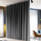 PANOVOUS Blackout Room Divider Curtains, Thermal Insulated Privacy Drapes With hooks For Sliding Glass Doors & Patio, Rod Pocket Curtains 108 Inches Long 100W X 108L Inch, Gray，1 Panel