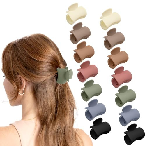 ZYNERY 14 pièces Petite Pince Cheveux Femme, Pince à Cheveux Antidérapantes, Mini Pince à Cheveux Mates, accessoires de cheveux pour femmes et filles, Petites Pinces Cheveux, 7 couleurs