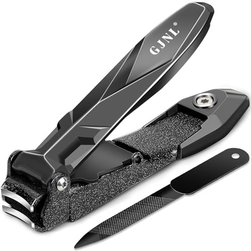 Nail Clippers for Men with Catcher - Gifts for Men Dad Christmas Stocking Fillers, Ultra Sharp Fingernail and Toe Nail Clippers with Nail File