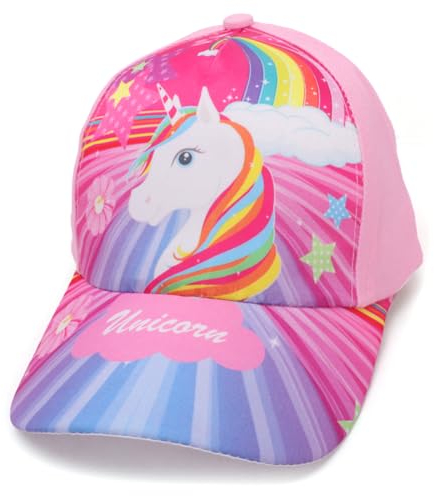 HSIXHAF 1 pcs Mädchen Baseballkappe Verstellbarer Kinder Snapback Trucker Cap Baumwolle Mädchen Baseball Mütze Sonnenhut, Einhornmuster