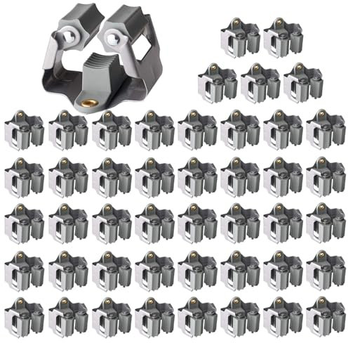 3-H Mop Holder 45 Pack,Brush Holder,Broom Holder Wall Mounted for Kitchen Bathroom Laundry Room Shed Garage Garden(Grey)