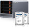 AIOPCWA NAS 4Bay Mini PC, Core i3 N305, 88T(4×22T) 4-Bay Storage, 2 × I226V 2.5Gb LAN, 8GB DDR5 RAM 256GB NVMe SSD + 4TB HDD*2, Mini Computer+NAS+Soft Router 3-in-1, HTPC, Server