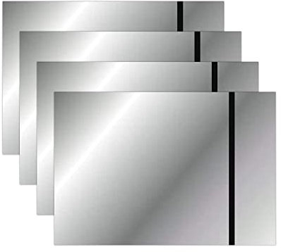 4PCS Placa De Grabado Láser, 30x20cm Señales De Acrílicos De Grabado Láser Placas Acrílicas Para Grabado Láser, Doble Color Placa Grabada Plástico Letreros Personalizados (Espejo Plata-Negro)