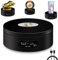 YVVV LED Drehteller Elektrisch - 360° Leiser Drehteller mit 8 Farben, Einstellbarer Richtung und Geschwindigkeit, 12cm Schwarzer Sockel für Ausstellung, Batterie und USB-Betrieben