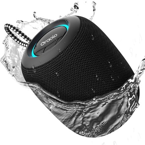 oraolo Cassa Bluetooth Portatile, 15W Cassa Bluetooth Potente da Doccia Impermeabile IPX7, Bluetooth 5.3, Extra Bassi Attivi, Chiamata Vivavoce per Casa, Esterno, Doccia